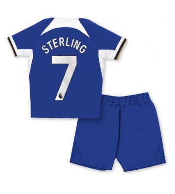 Chelsea Raheem Sterling #7 Hemmakläder Barn 2023-24 Kortärmad (+ Korta byxor)